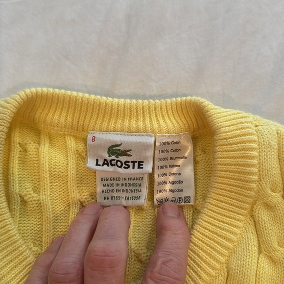 Lacoste 🔥sale🔥designed in France 🇫🇷 great yellow sweater - Picture 3 of 5